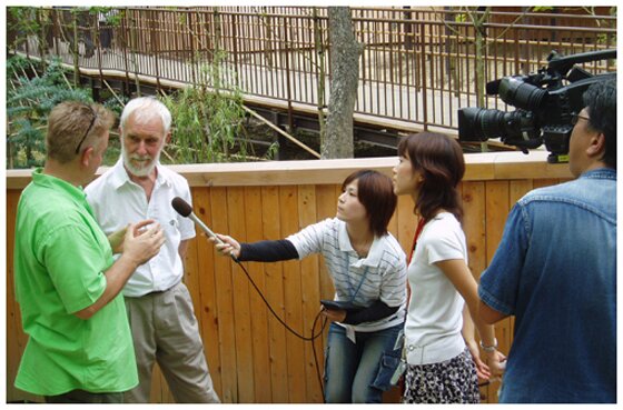 Chris being interviewed at Nagoya in Japan